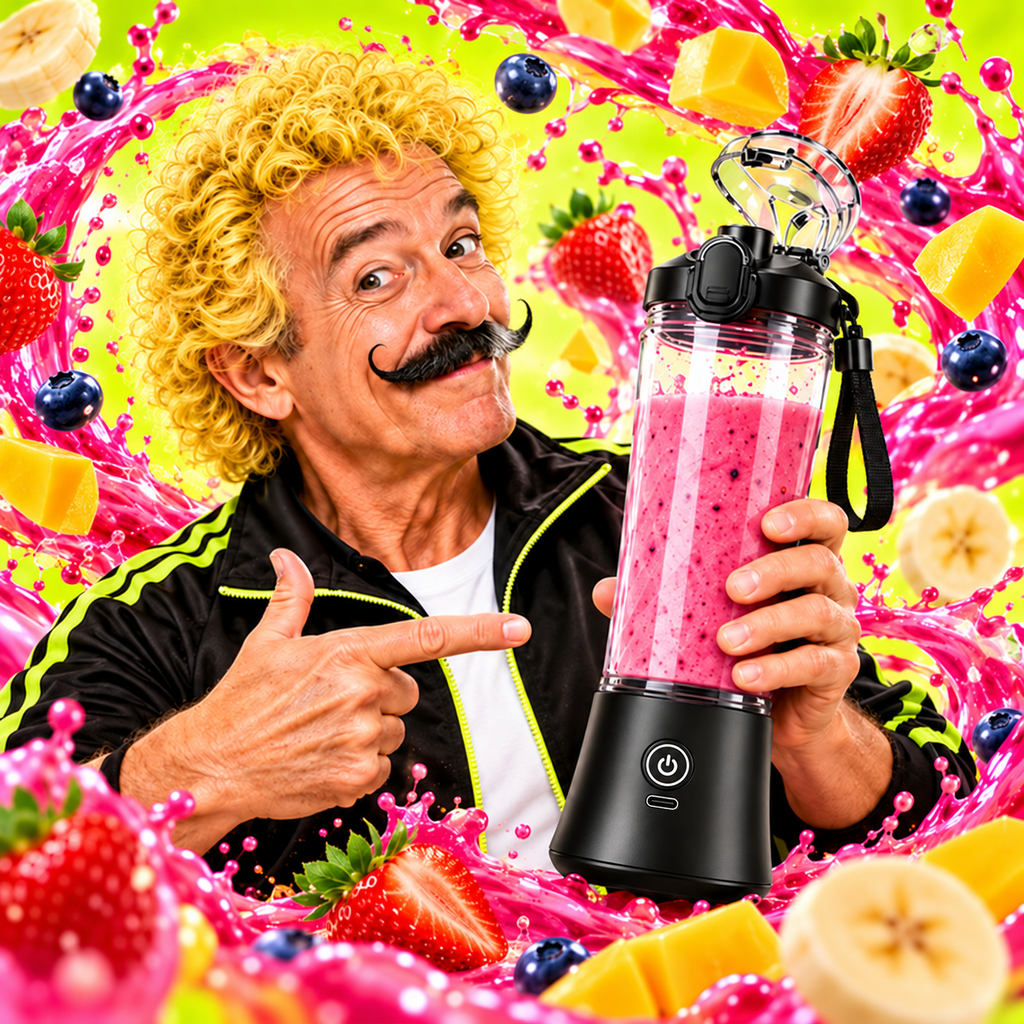 Mike holding STEPIFY black blender