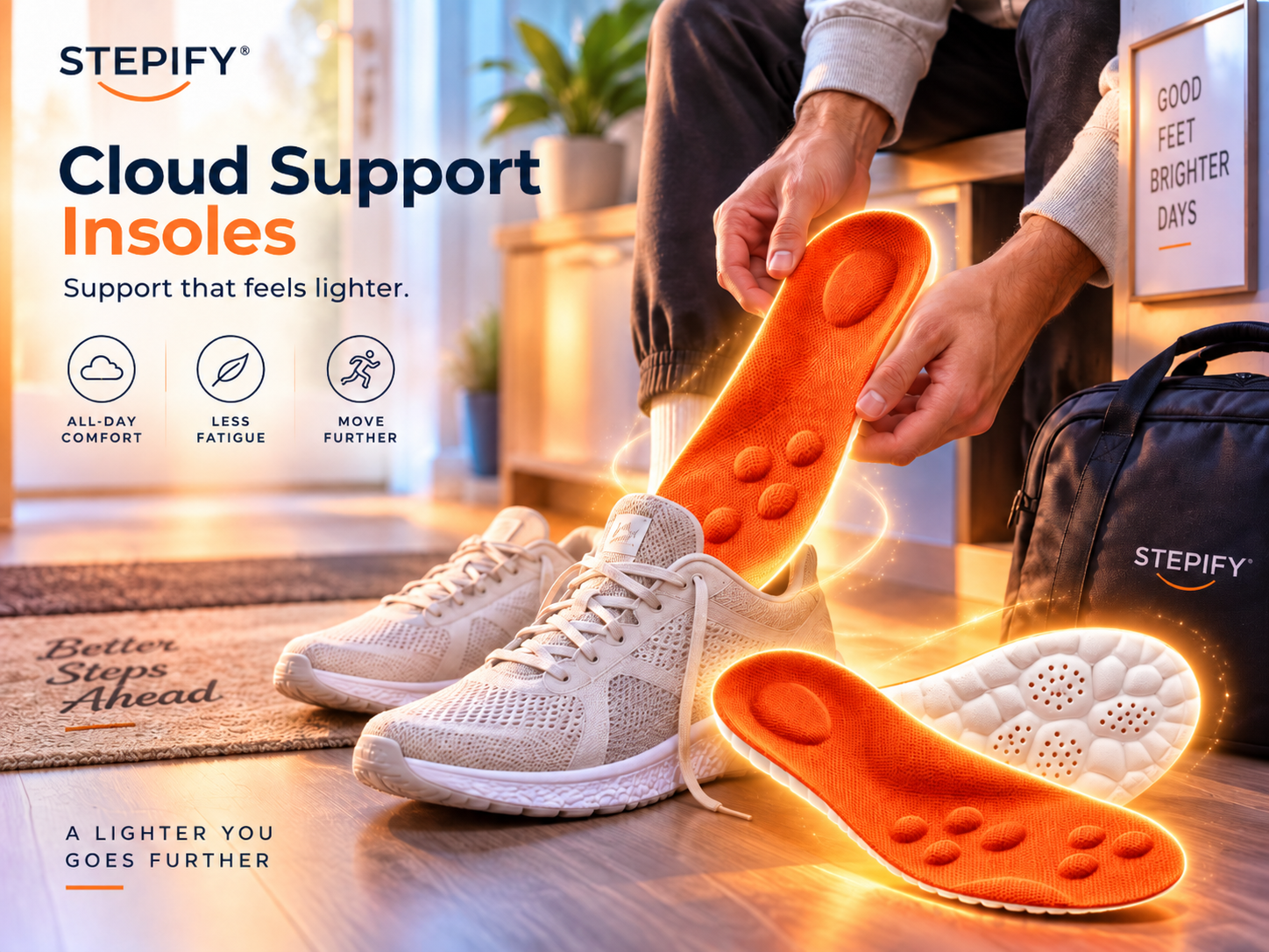 STEPIFY Cloud Support Insoles with everyday footwear