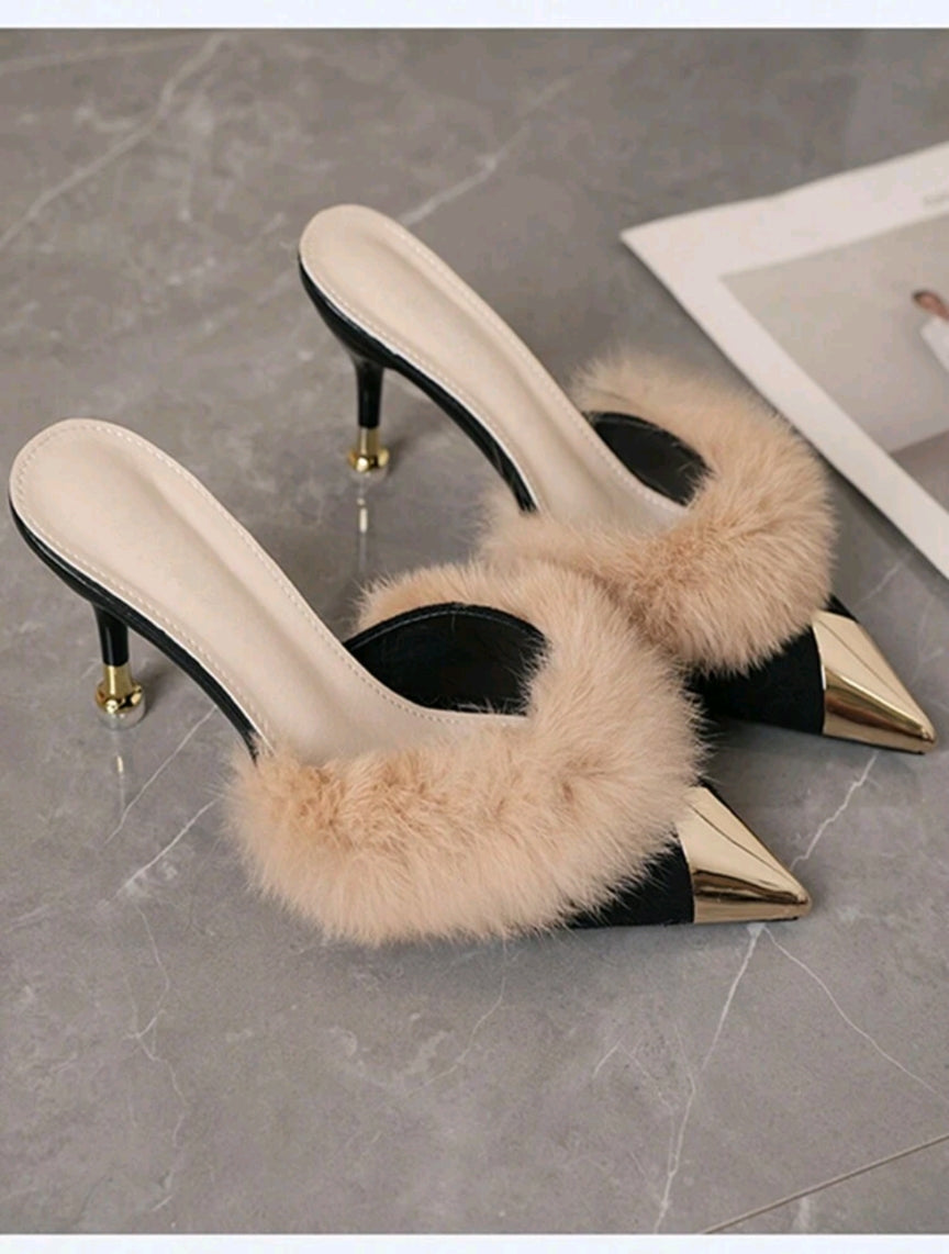 SHEIN Lux Fur mules