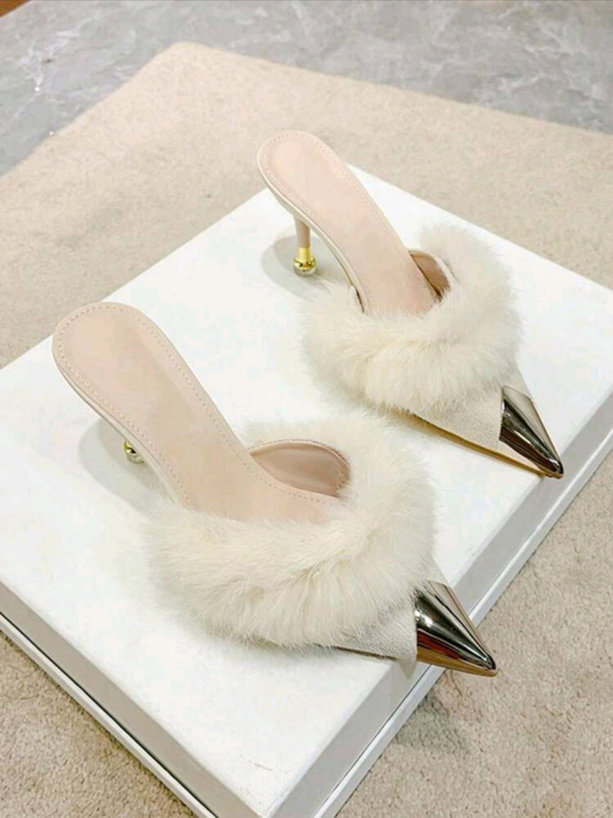 SHEIN Lux Fur mules