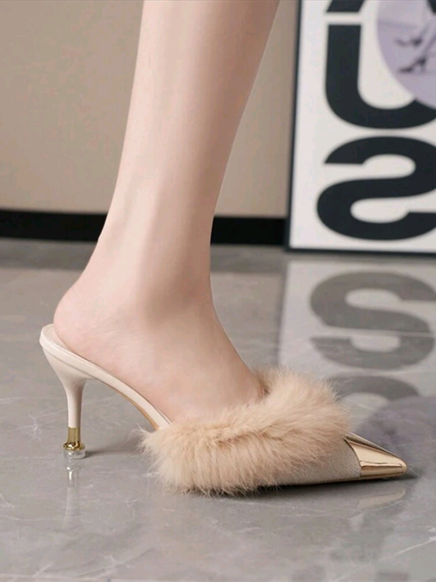 SHEIN Lux Fur mules