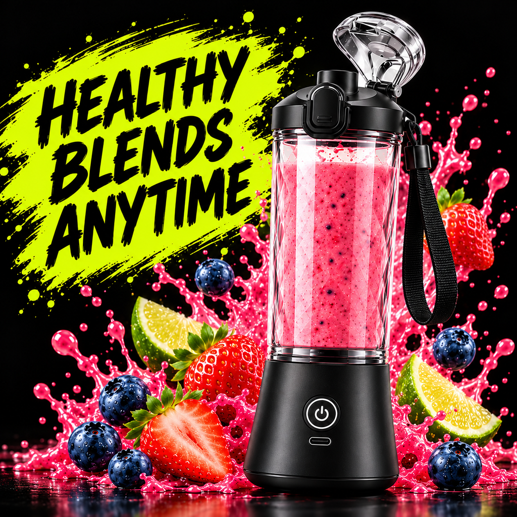 STEPIFY black blender with berry smoothie